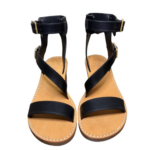 Zadig & Voltaire Cecilia Caprese Sandals Leather Black New in Box - Picture 3 of 11